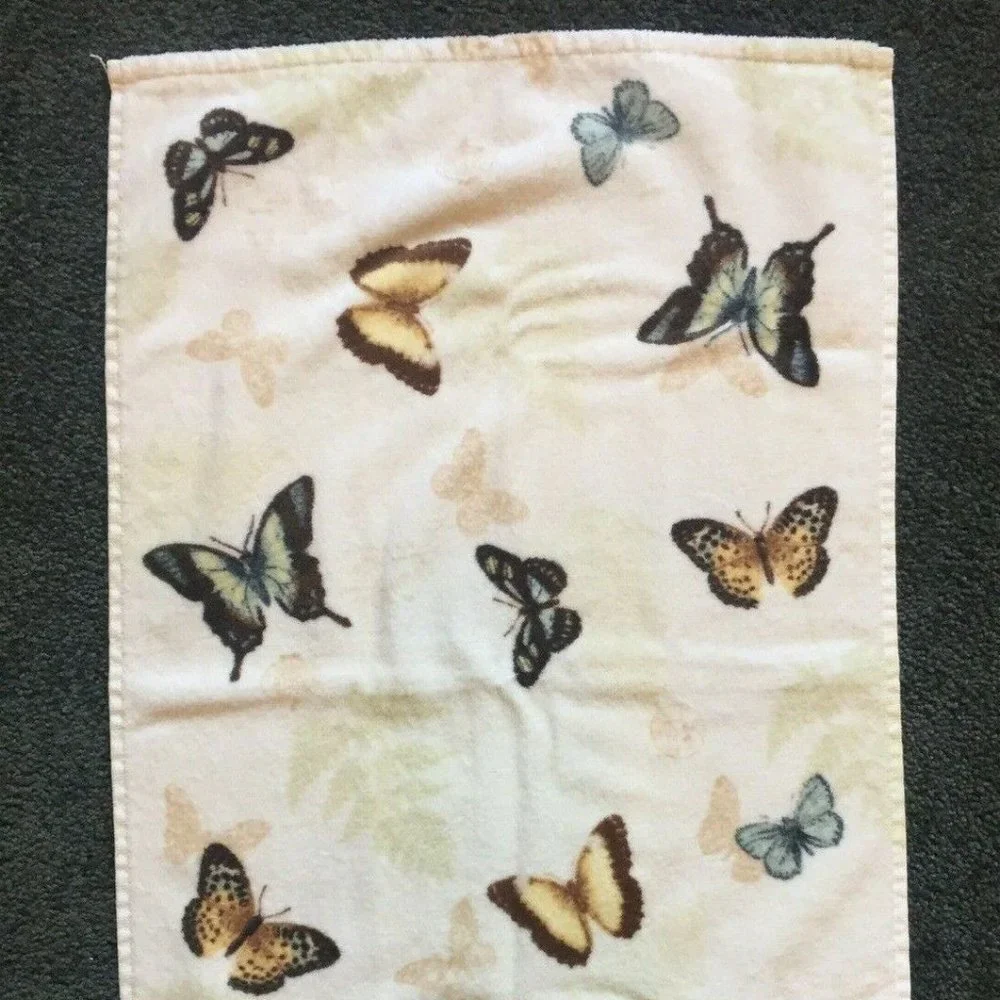 Croft & Barrow Eden Park Butterfly Hand Towel 100% Cotton 16